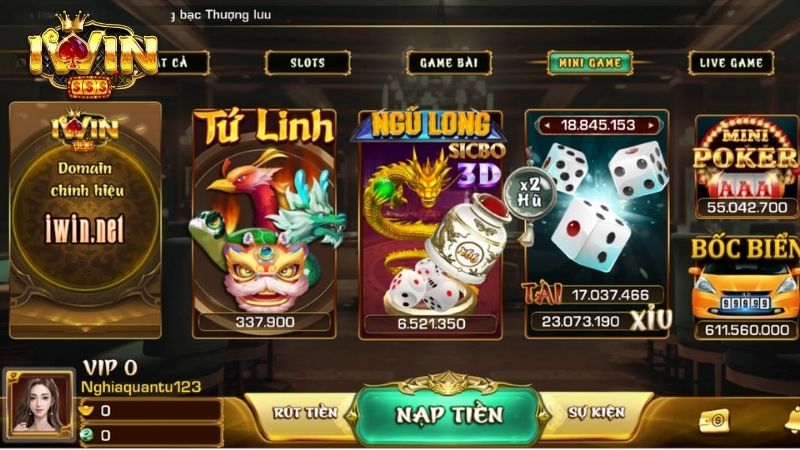 Sảnh chơi Minigame Iwin